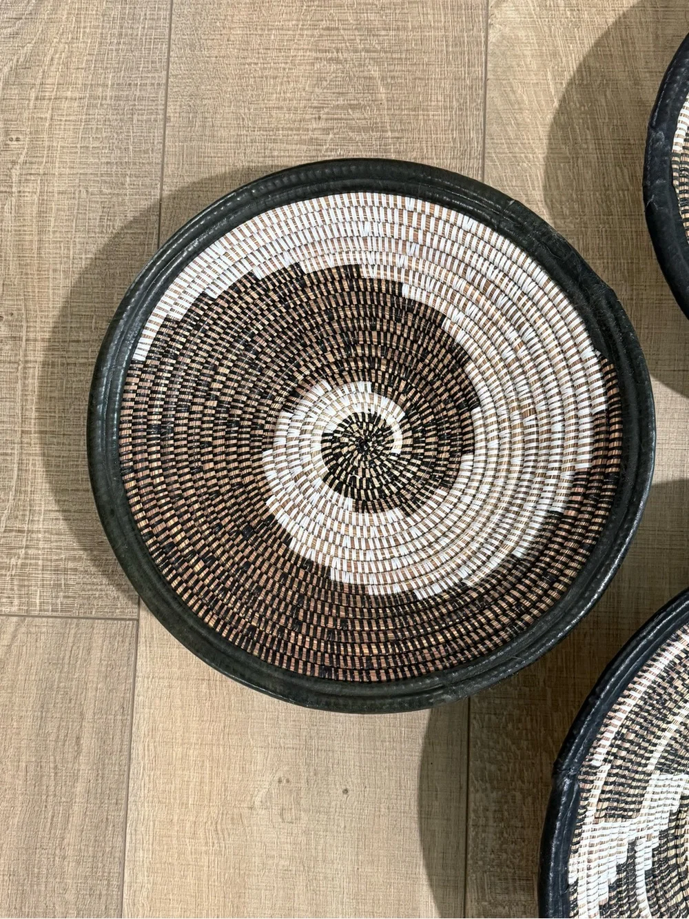 Anthropologie Fele Handwoven African Wall Basket Set of 3 | Woven Raffi